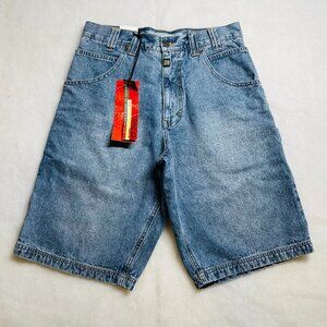 NWT Vintage Paco Jeans Company Mens Denim Blue Unlimited Bermuda Shorts Size 30
